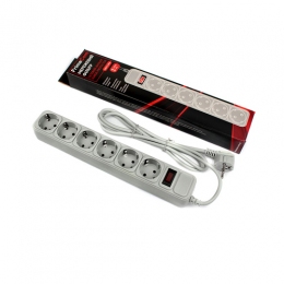 Мережевий фільтр 1,8 м FrimeCom (FC-B4006W) 6 розеток, Сірий